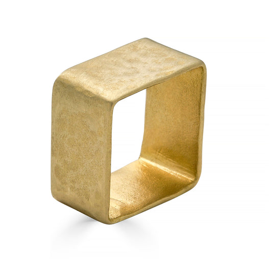 Textured Square Brass Ring