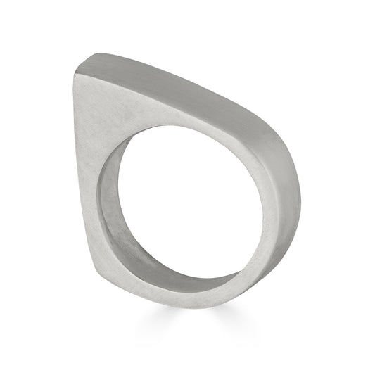 Rounded Pyramid Silver Ring