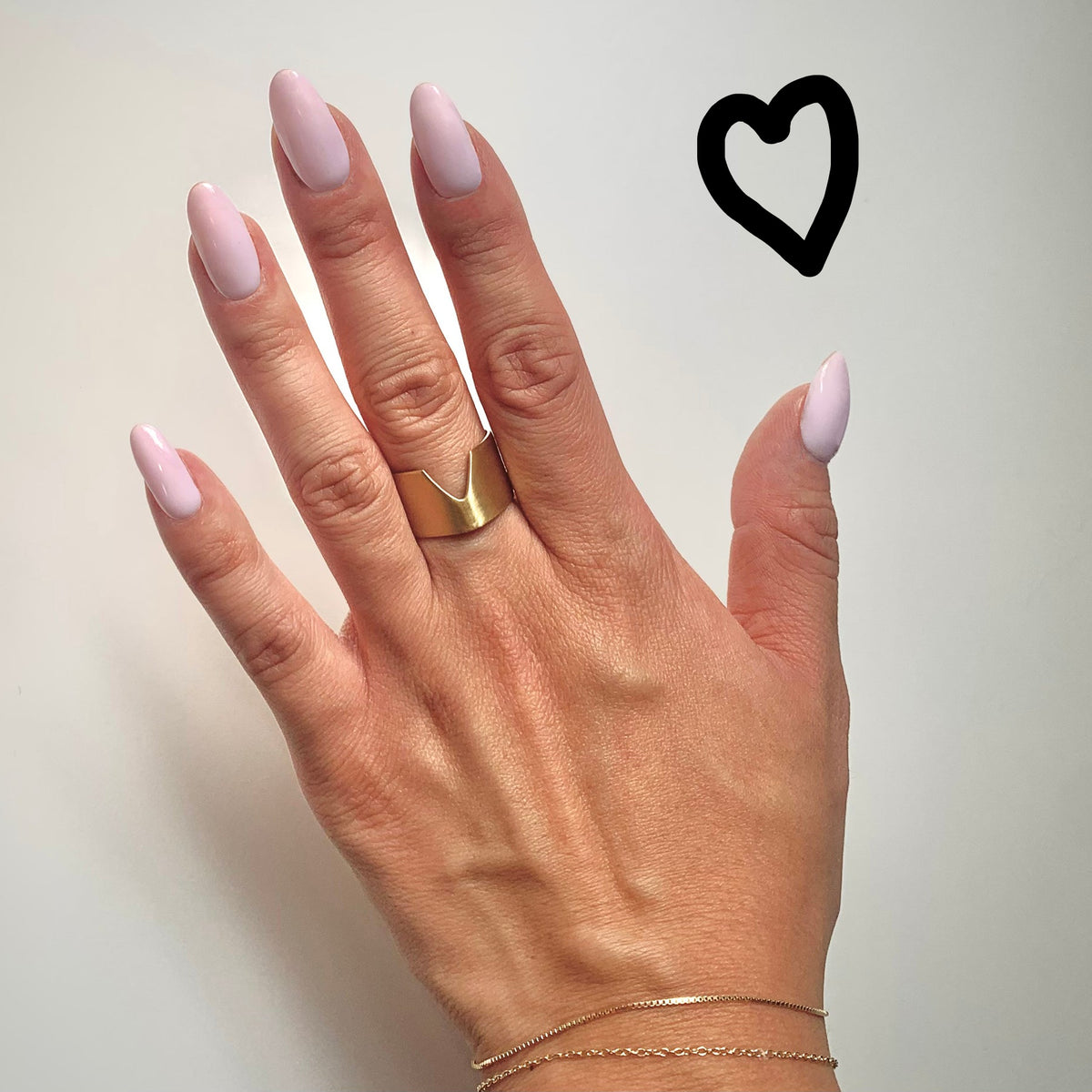 Chevron Ring in eco-friendly brass, worn on hand – Black Heart Jewelers