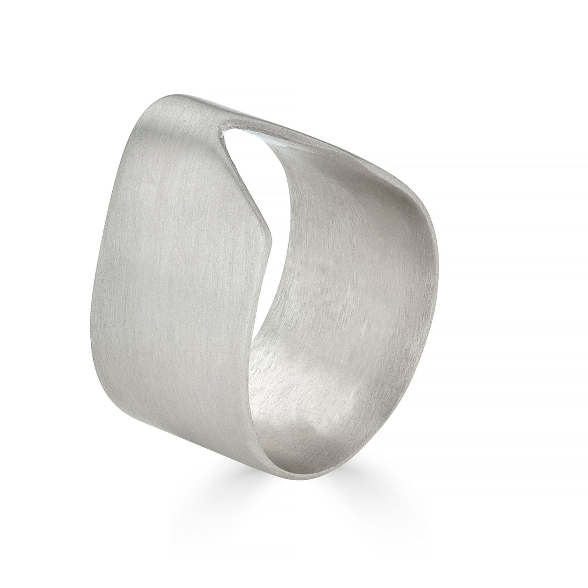 Chevron Ring in recycled sterling silver, studio product shot on white background – Black Heart Jewelers